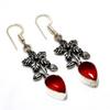 Mozambique Garnet Gemstone 925 Silver Plated Handmade Jewelry Earring 1.89"