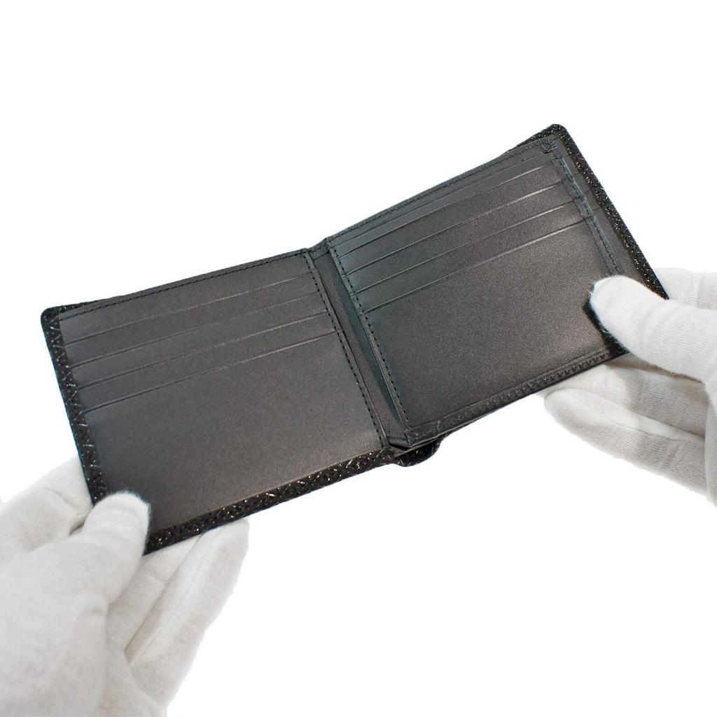Inden Wallet Bifold Wallet Billfold F No Coin Purse Deerskin Black X Black Lacquer Gourd Pattern [Indenya] 2009-01-007