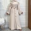 Women Open Abaya Kaftan Dubai Turkey 2 Piece Muslim's Set Luxury Islam Robe African Dress Kimono Morocco Clothing Caftan Fashion