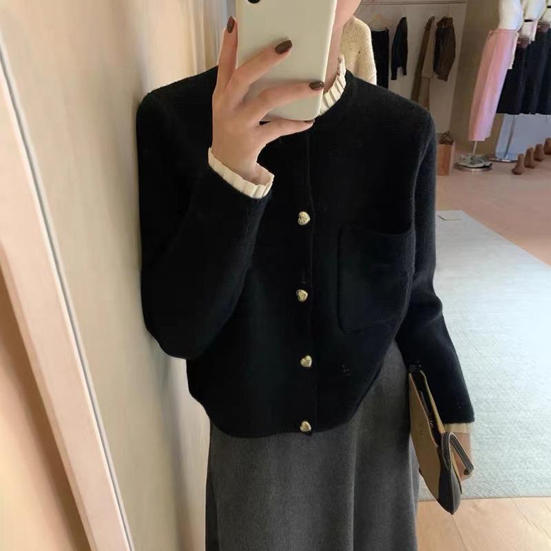 Осенний свитер с круглым вырезом и ушами, женская мода, вязаный кардиган, пальто для женщин