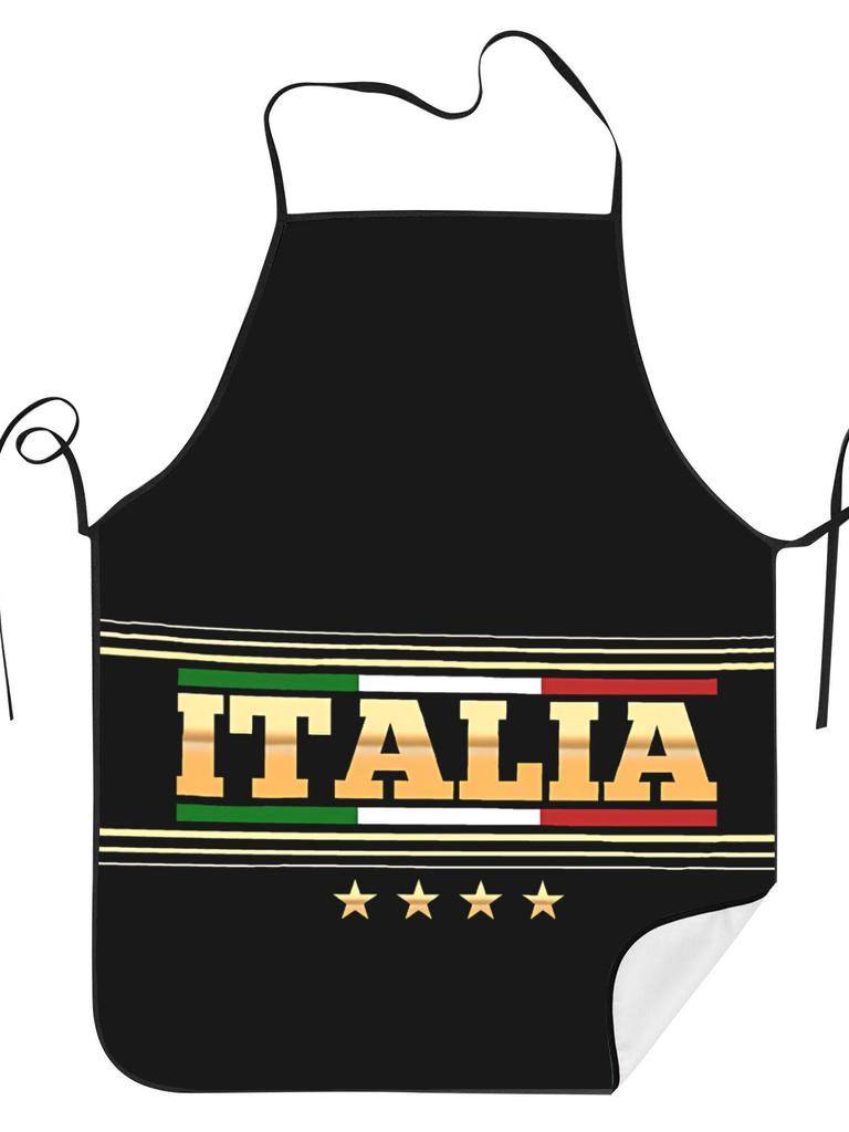 Vintage Italia Italy Flag Apron - Italian National Pride Kitchen Chef Bib for Cooking BBQ