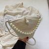 Straw Bag Fashion Pearl Crossbody Tote Holiday Beach Bag Woven Bag