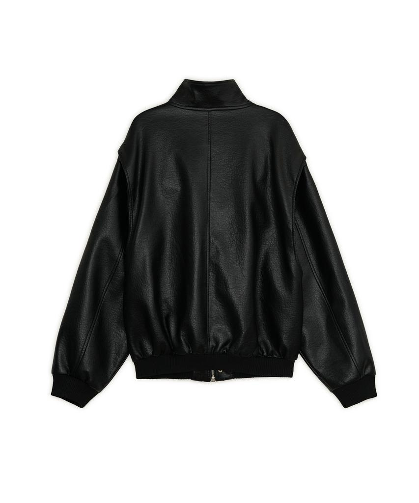 Sunburnproject Faux Leather High Neck Jumper, Black