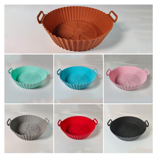 Силиконовая форма для аэрофритюрницы, многоразовая основа-коврик для аэрофритюрниц объемом от 3 до 5 фунтов, термостойкая, антипригарная, замена пергаментной бумаги