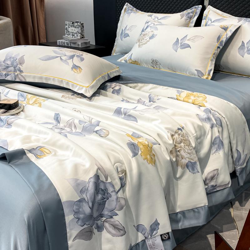 Летний комплект одеяла из тенселя: 25 дизайнов - Легкий шелк, Стирающийся, Идеально подходит для кроватей в студенческих общежитиях