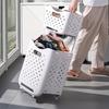 Foldable Rolling Storage Basket - Ventilated Design, Wall-mountable, Space-saving Organizer Suitable for Bathrooms, Laundry Rooms, Bedrooms, Closets