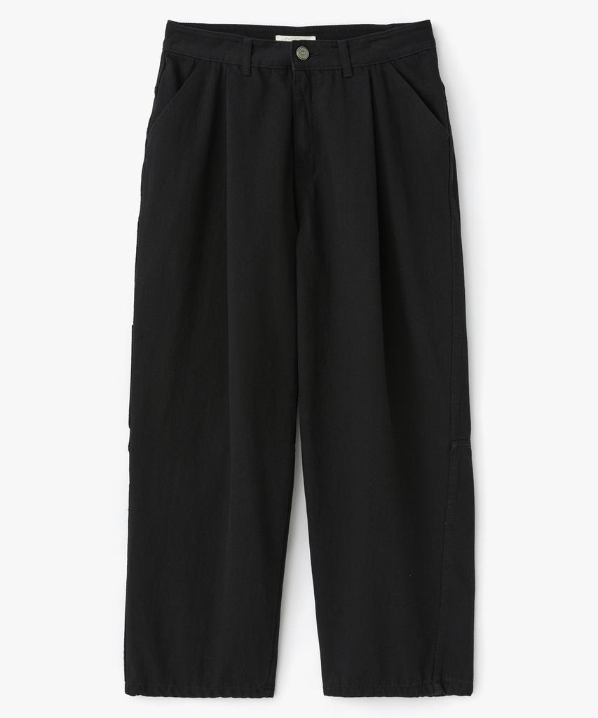 COFWI Wide One-Pleat Cotton Pocket Pants Black