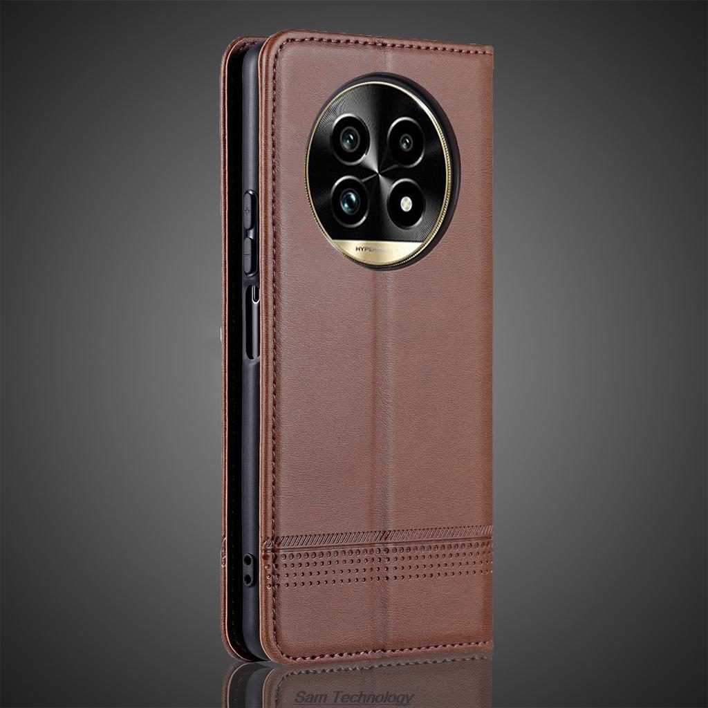 Роскошный магнитный адсорбционный кожаный чехол для OPPO Realme 13 Pro+ / Realme13 Pro plus Flip Cover Case Capa Fundas Coque