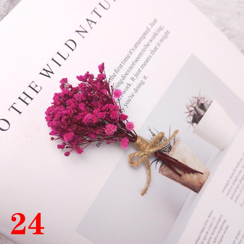 1 букет растений из гипсофилы, пампасной травы, мини-натурального букета из сушеных цветов, настоящая роза