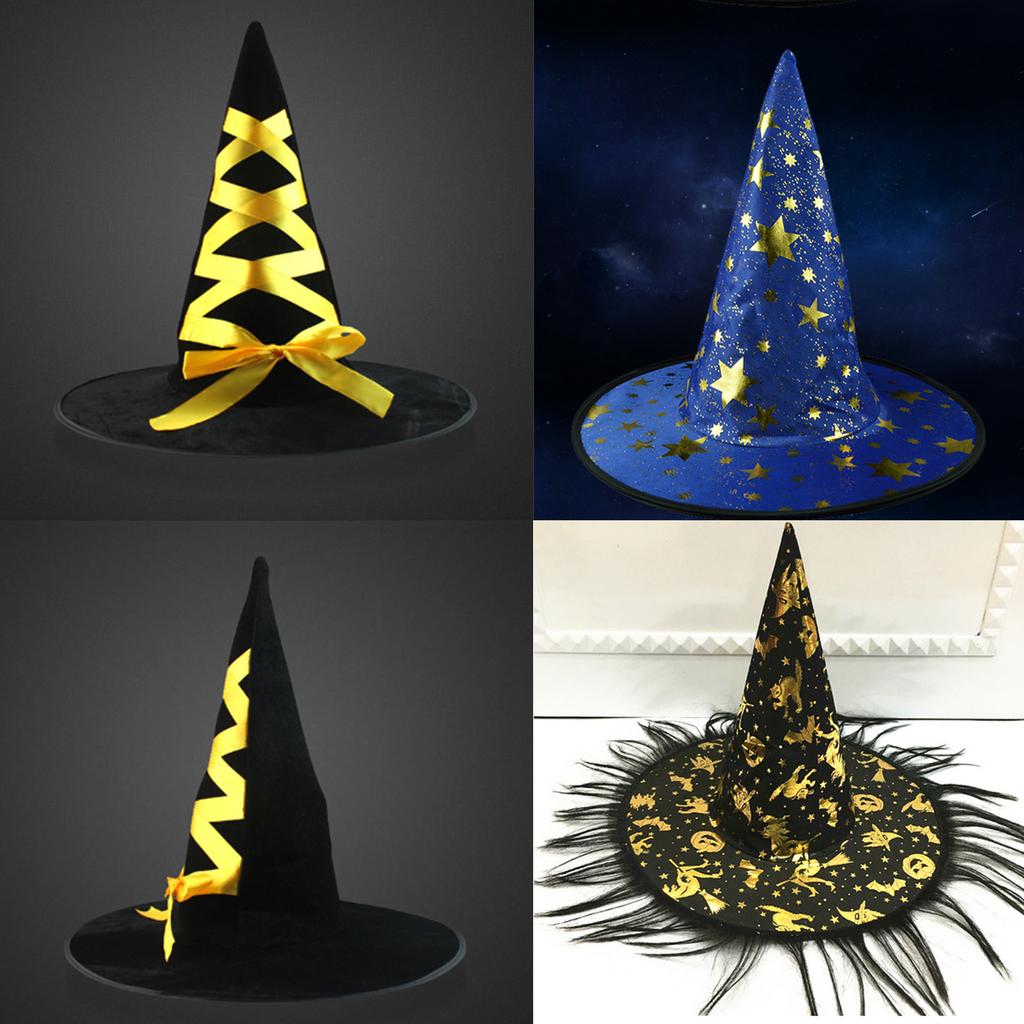 Шляпа ведьмы на Хэллоуин, страшная жуткая остроконечная шляпа с широкими полями, подарок на Хэллоуин для мужчин, женщин, детей, Хэллоуин