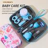 8-in-1 Baby Care Kit with Digital Thermometer, Brush, Nasal Aspirator & EVA Case, Newborn Grooming & Hygiene Set