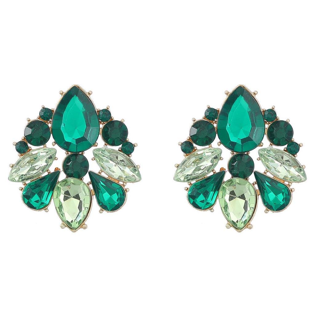 2022 Geometric Colorful Diamond Alloy Earrings: European & American Party Style