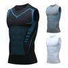 Мужской спортивный жилет Slim Fit Высокая эластичность O-образный вырез быстросохнущая без рукавов компрессионная майка для моделирования фигуры для бега в спортзале баскетбольная майка
