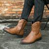 Fashion New Casual European Men's Boots Retro Pointed Toe High-top Knight Boots Western Short Boots Mens Combat Boots Women Cowboy Boots