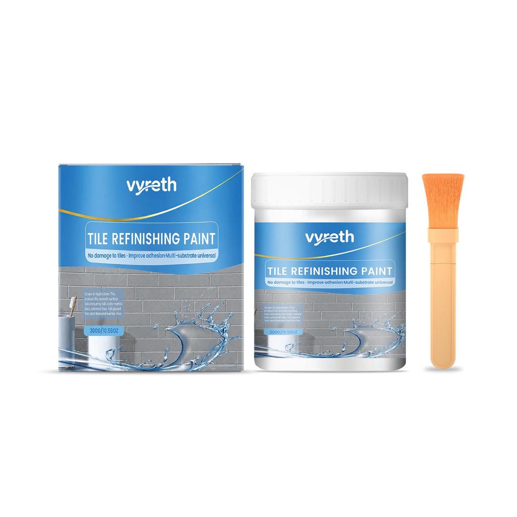 Водостойкая плиточная краска Vyreth: Меняет цвет, устойчив к пятнам, не требует снятия плитки при ремонте кухни и ванной комнаты.
