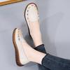 2025 New Women's Shoes Leather Women's Single Shoes Korean Version of Casual Mother Shoes Cover Foot Loafers Flat Bean Shoes