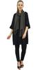 Women's Black Rayon Kurta Kurti With Scarf Casual Formal Tunic