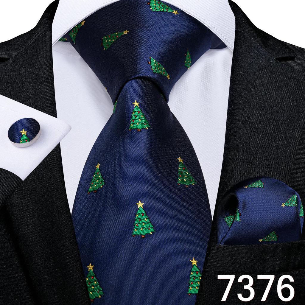 Мужской набор: Шёлковый галстук, карманный платок и запонки