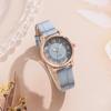 Two-Tone Quartz Women's Watch with Leather Strap - Creative Style