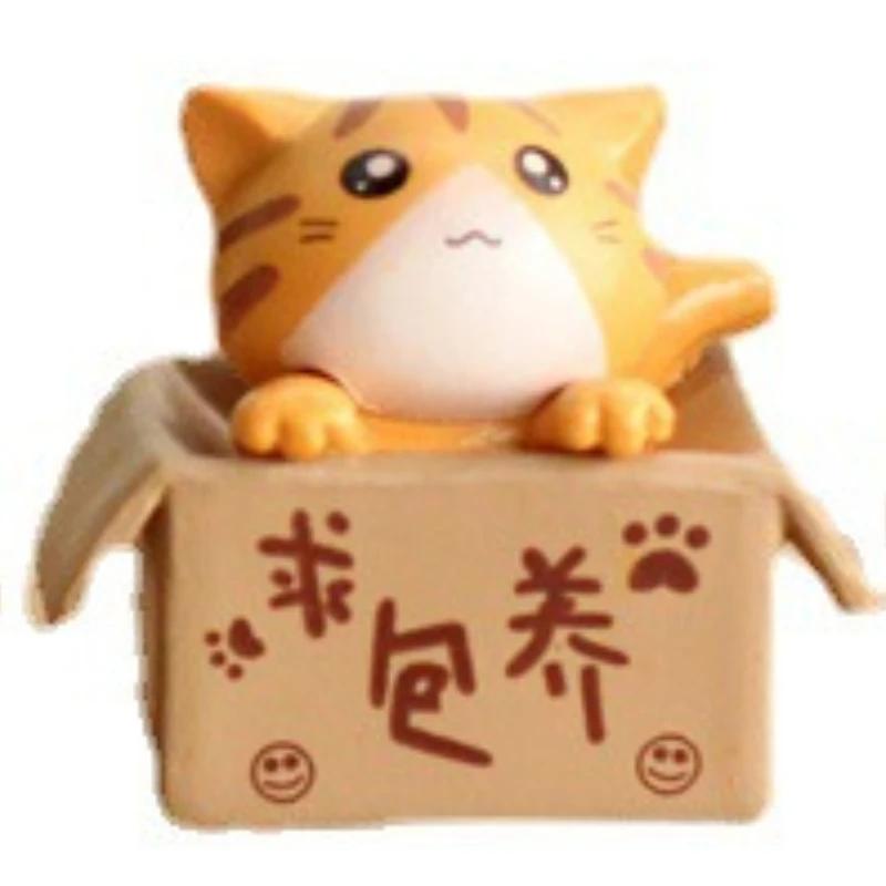 1 шт. Миниатюрная кошачья статуэтка в виде садового котенка, подарок для детей, детской комнаты, милая игрушка Kawaii, миниатюрные фигурки, украшение для дома