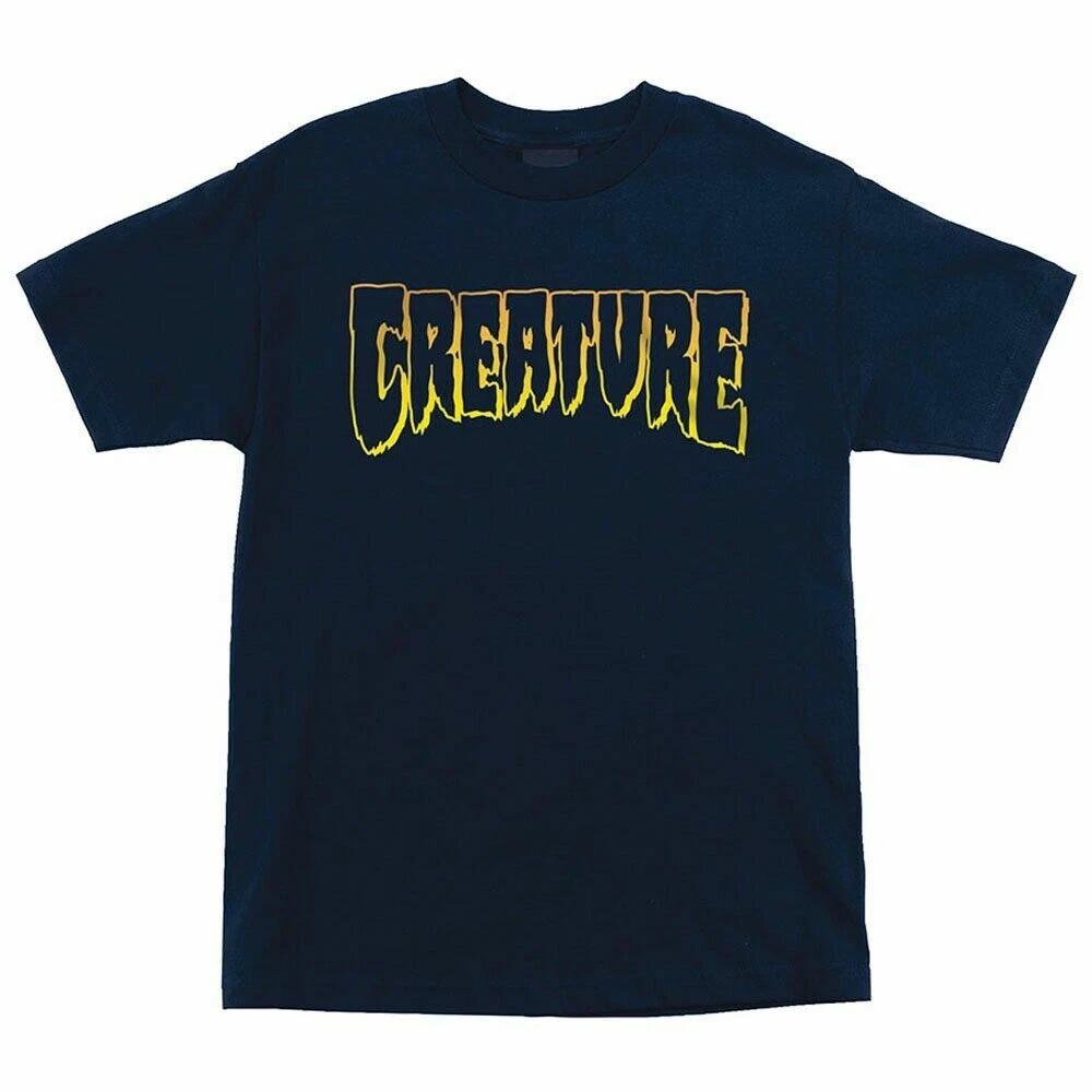 Creature LOGO OUTLINE Skateboard T Shirt NAVY