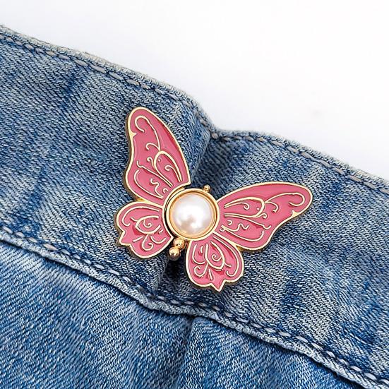 Утягивающие пояса для брюк, пуговицы-бабочки, цветки, не требующие шитья, булавки, регулируемая пряжка для талии, удлинитель для брюк, зажим для талии для свободных джинсов, юбок