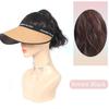 Пляжная кепка от солнца, весна-лето, солнцезащитная шляпа, парик, синтетический короткий волнистый парик с хвостиком, легко носить, шляпа, парики для женщин