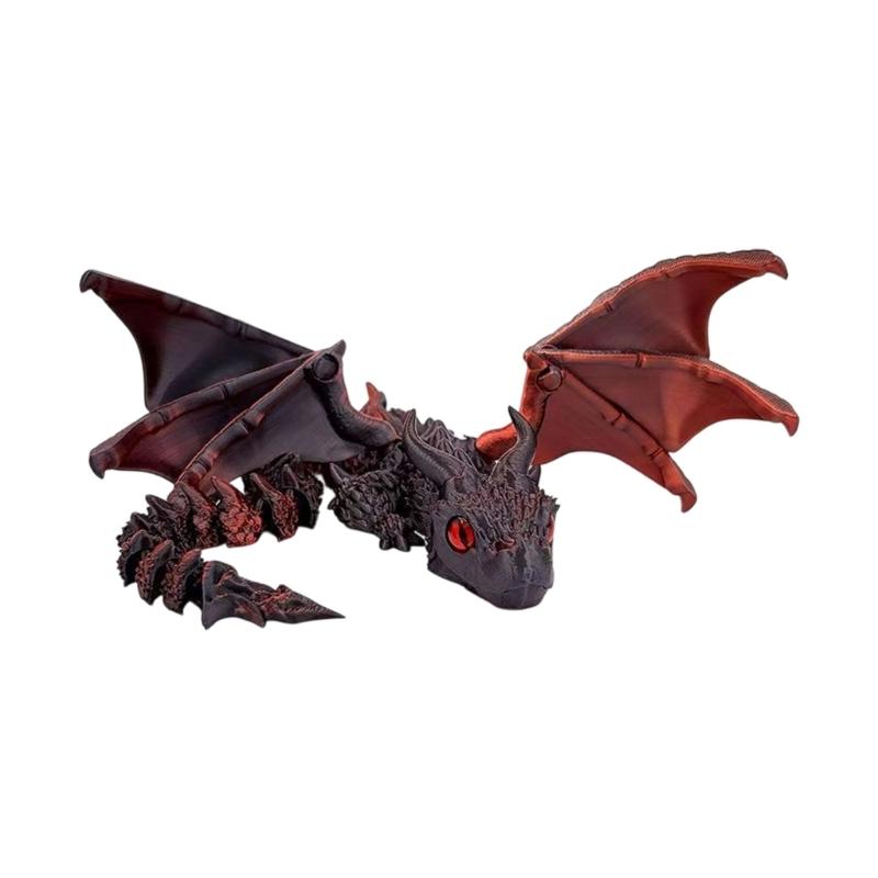 Детская игрушка 3D-печатная фигурка дракона с дизайном больших рогов Настольное украшение Дружелюбный пластик Модное искусство Декор Подарок