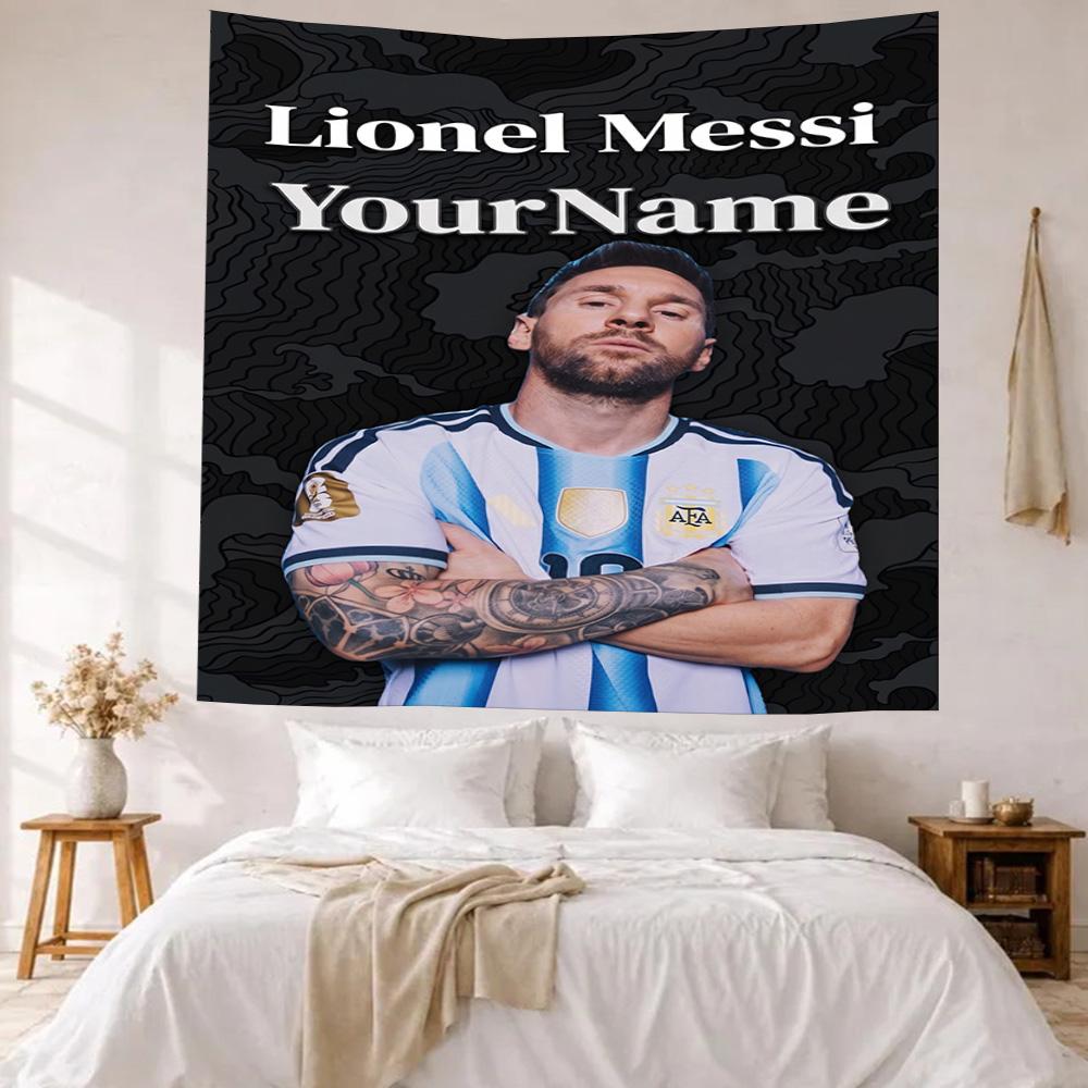 Messi Custom Your Name Wall Decor Tapestry Art For Pet Memorial Birthdaywedding Party Backdrop Family Gift