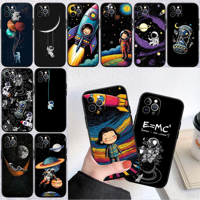 BH42 Space Moon Astronaut New High-End Shell Phone Case for Redmi Note 13 14 Pro+ Plus A3 A3X 13X 13C 13R 14S 14C 14R