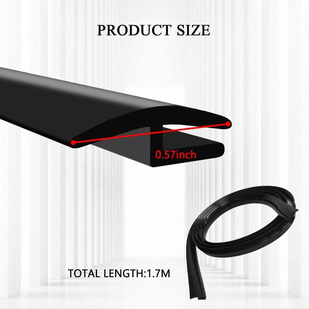 1.7M/5.6Ft Length Car Windshield Cowl Rubber Seal Strip Rubber Black Auto Front Rear Windshield Seal H-Shape Profile All Weather