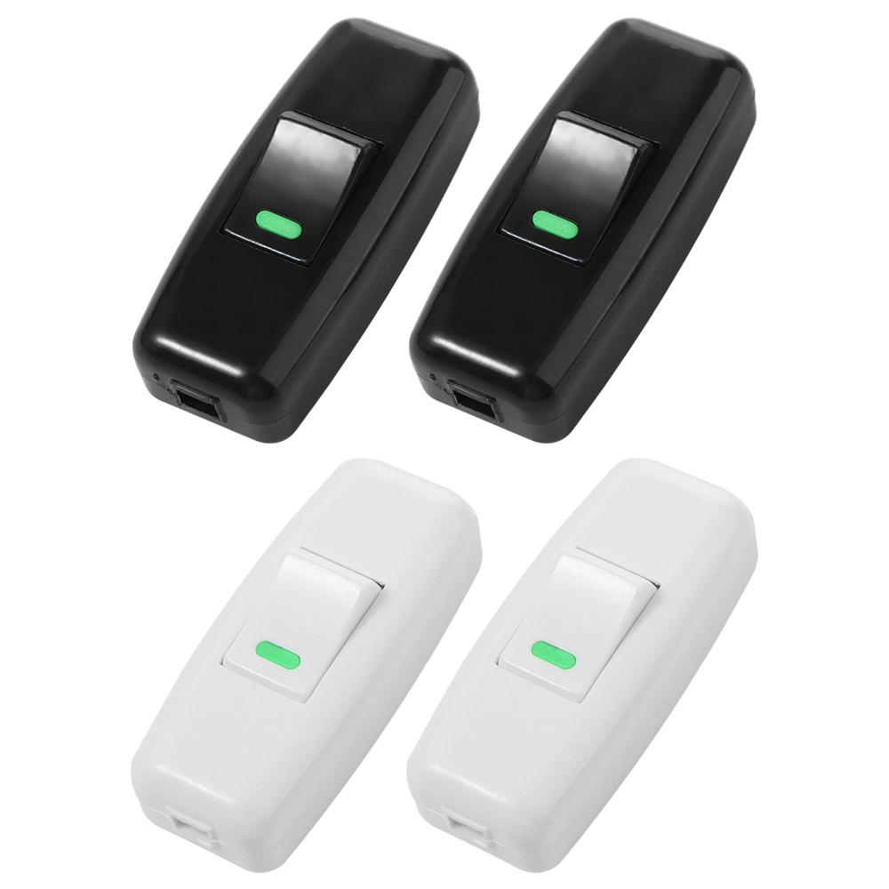 2pcs Inline on/Off Plastic Boat Shape Switch Classic Convenient Small Rocker Button Square Light Switch Bedside