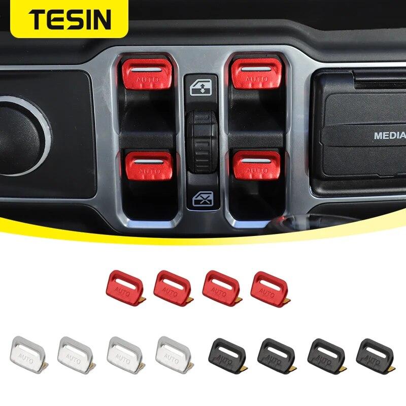 Window Lift Switch Button Decoration Cover Trim for Jeep Wrangler JL Gladiator JT 2018 Car Accessories
