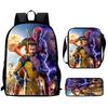 Wolverine Deadpool Movie Characters Trendy Cartoon Printed Backpack Student