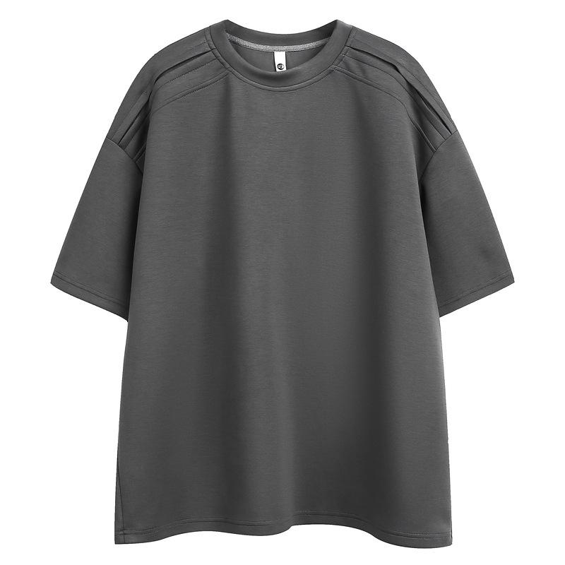 Youth popular American high intelligence cleanfit casual short-sleeved T-shirt men's summer loose space cotton half-sleeved tee
