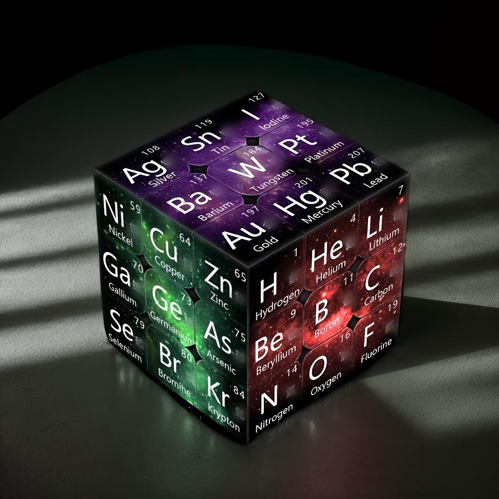 Головоломка 3x3 с дизайном периодической таблицы - образовательная задача по химическим элементам, звездное небо высокой четкости, многомерная головоломка