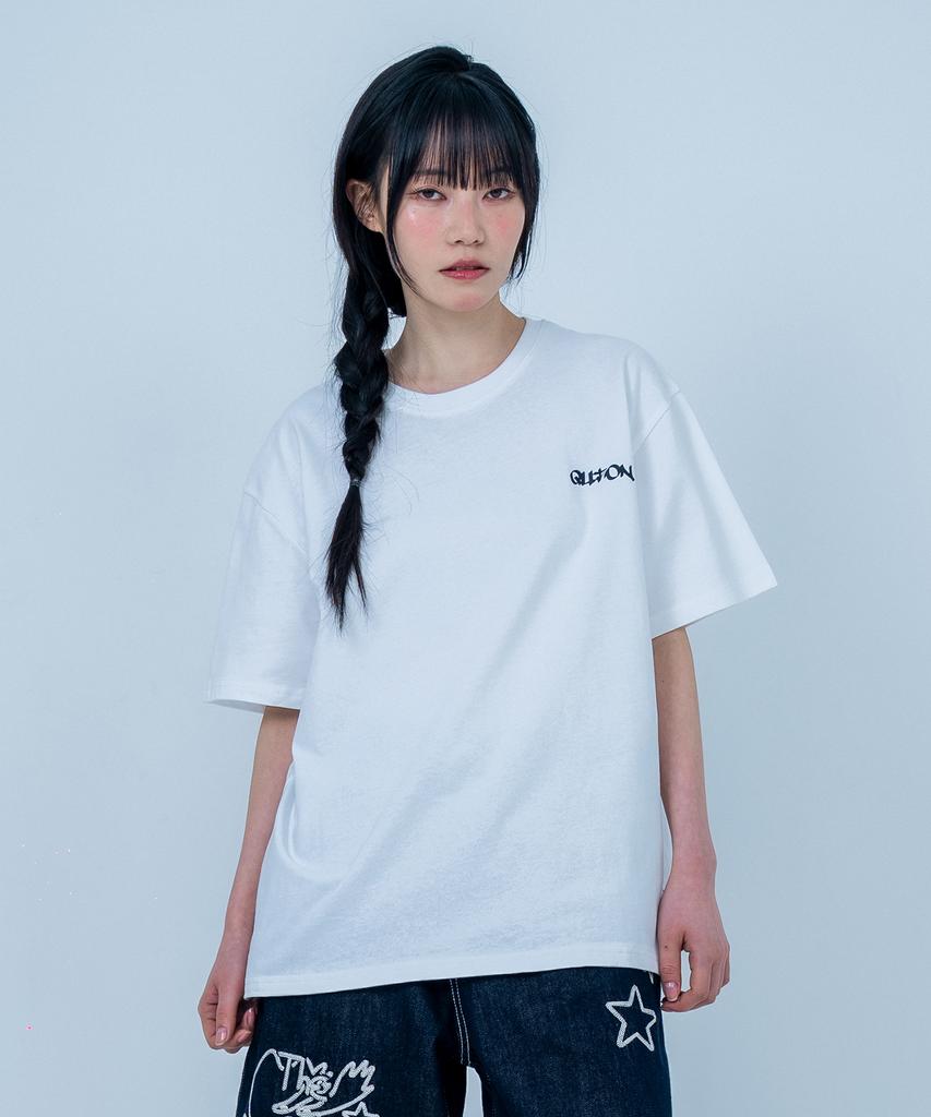 QUTON Daisy Ver2 Blue Oversized Heavy Short Sleeve T-Shirt