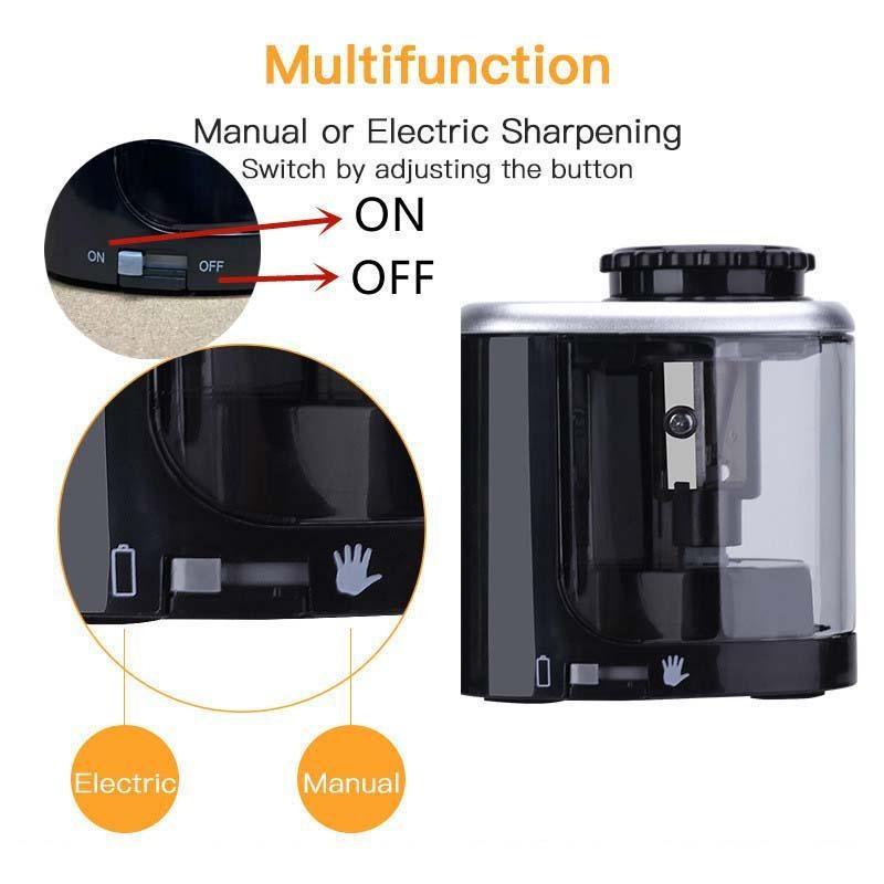 Electric Pencil Sharpener Kids Electric Battery Operated Pencil Sharpener Automated Cordless Sharpener For School Home Office