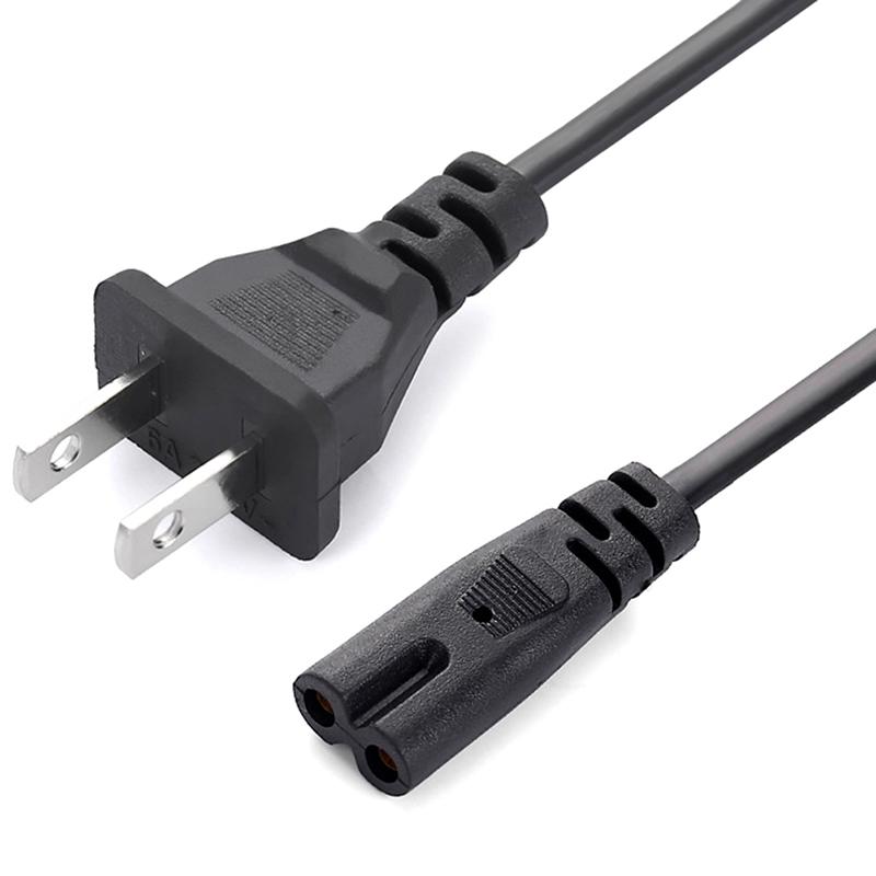 EU Power Cable 2pin IEC320 C7 US Power Extension Cord For Laptop Charger Printer Radio Speaker