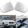 Pair Heated Wing Side Mirror White Glass For BMW X5 X6 E70 E71 E72 2008-2014