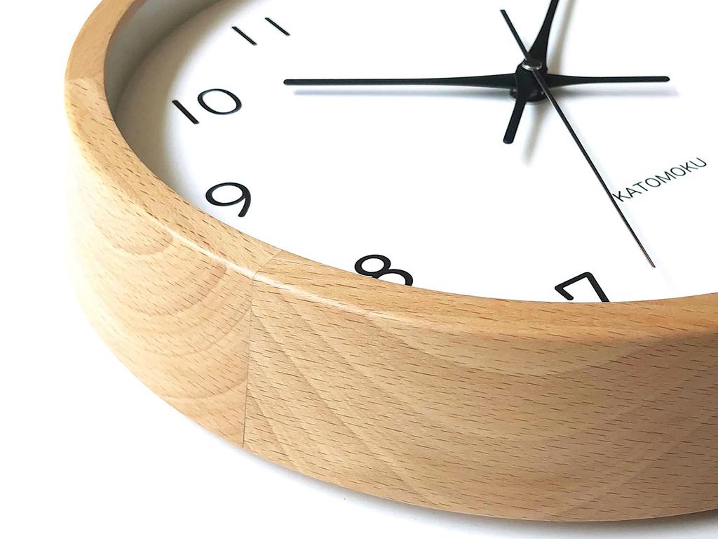 KATOMOKU Muku Clock 13 Natural Radio Clock with Continuous Second Hand Radio km-104NARCS 306mm (SKP Clock)