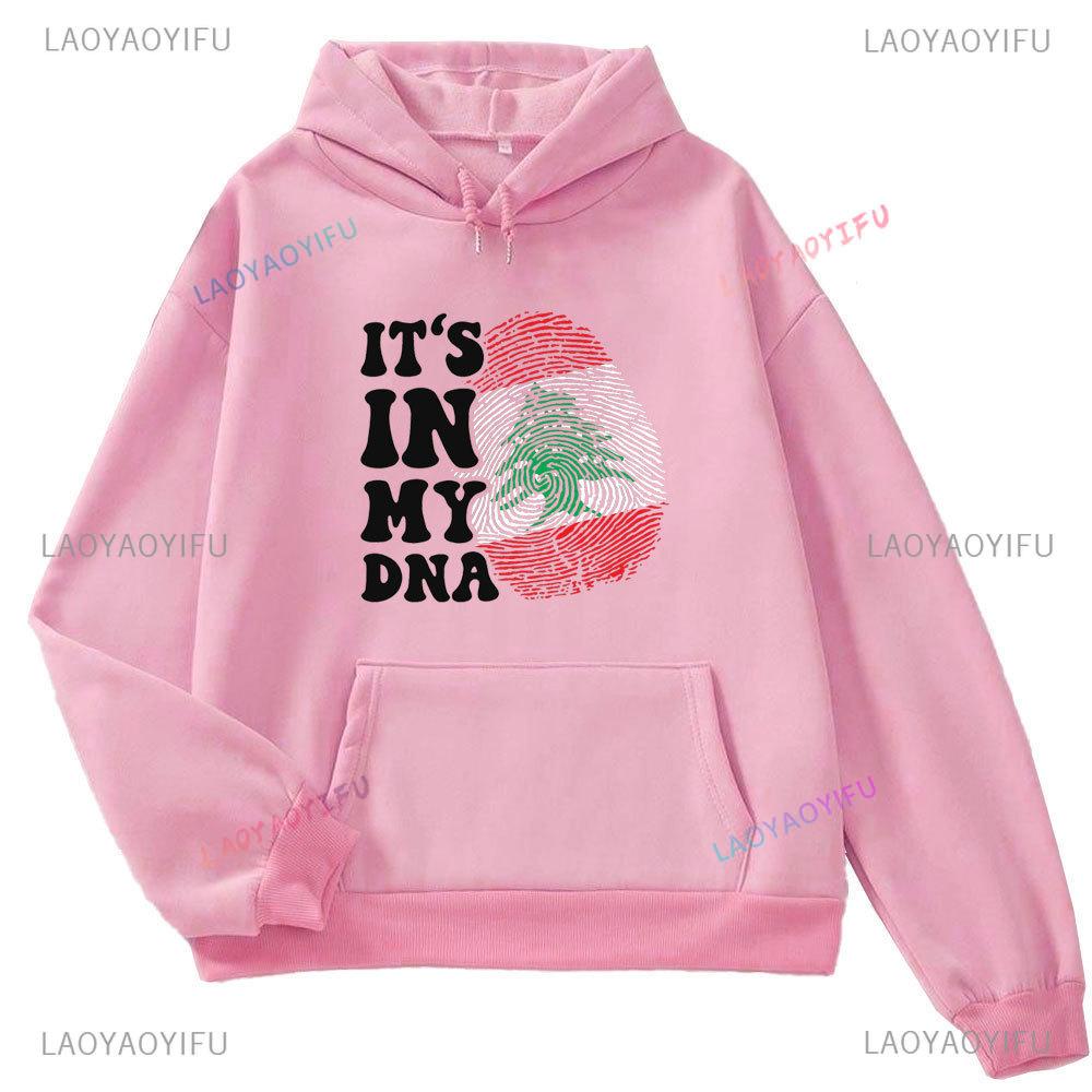 Это Не Моя ДНК Флаг Ливана Карта Мужская Толстовка с Длинным Рукавом Осень/Зима 2024 Графический Принт Карты Ливана Осенняя Толстовка