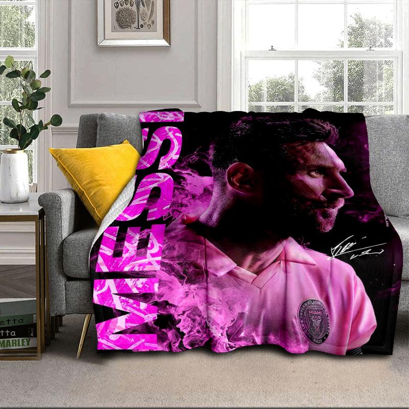 Messi's Pink  Portable Blanket/Soft Blanket Bedding Blanket Suitable for Travel Camping Living Rooms Offices Sofas Fan Gifts