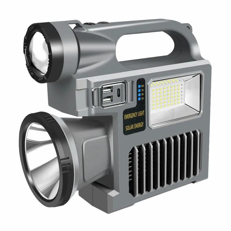 Ручной фонарь с многофункциональным дисплеем на солнечной батарее для улицы, портативная камера-фонарик, туристическое снаряжение, перезаряжаемый фонарик Type-C