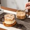 Wooden Handle Glass Tea Cups High Temperature Resistant Water Cups Stylish Milk Juice Cups  Office
