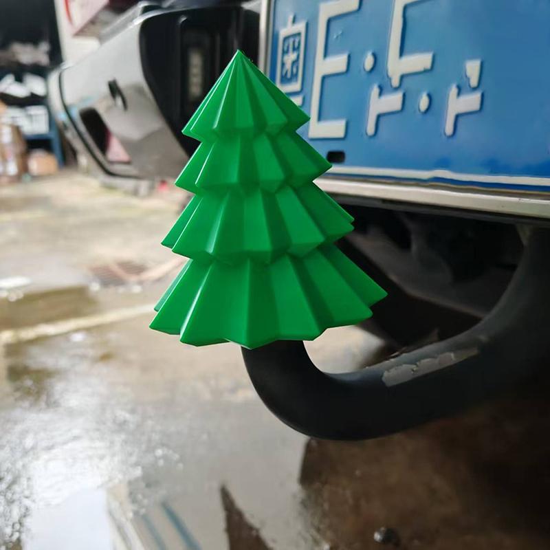 Christmas Tree Shaped Statue Home Office Desktop Ornament Car Trailer Coupling Cover Decoration