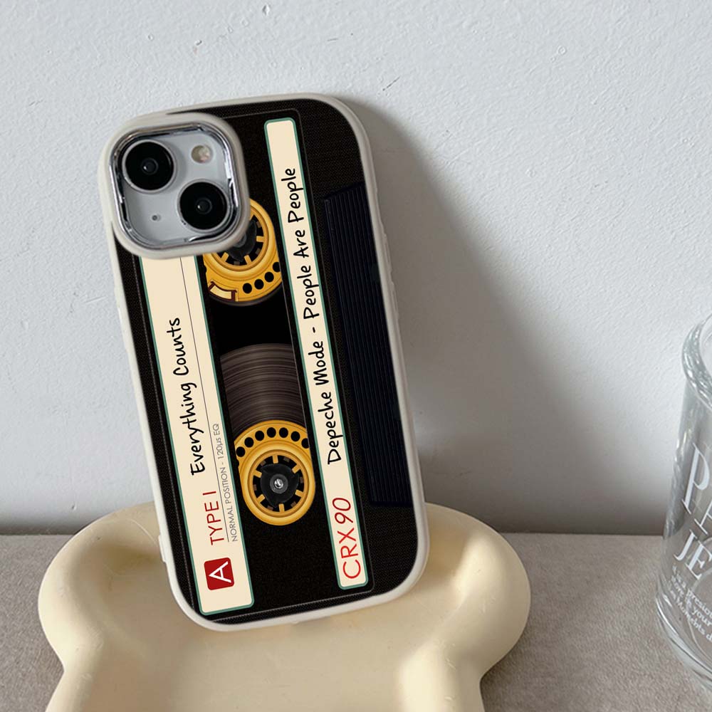 For iPhone 13 14 15 Pro Max Samsung Galaxy A14 A15 A24 Xiaomi 13T Redmi 12C Soft Chubby Phone Case A19 Original Retro Cassette Tape Art TPU Cover