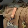 Portable Outdoor Hooks  Camping S-shaped Leather Storage Hooks  Keychains  PU Hanging Hooks  Triangular Storage Rack Hooks