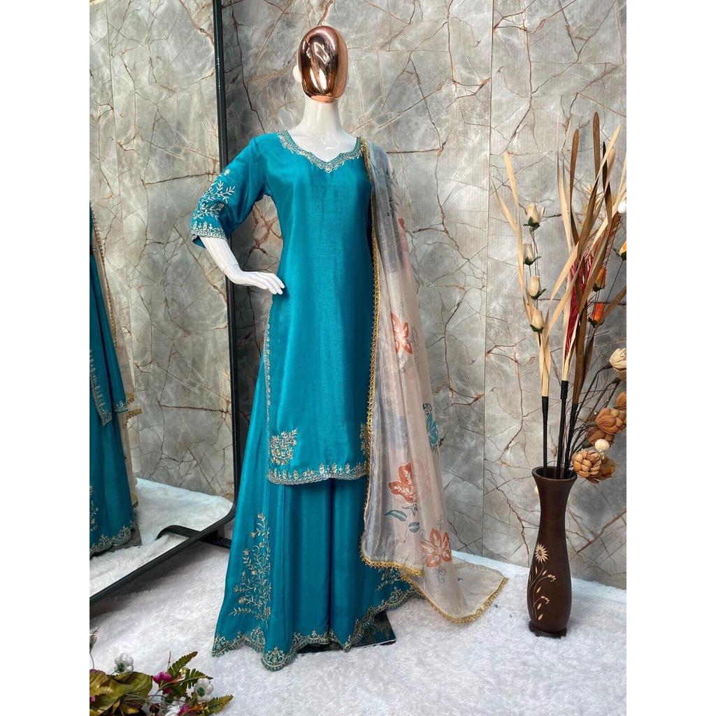 Salwar Kameez Pakistani Indian Dress Wedding Party Wear Bollywood Gharara Suit VGK-1882