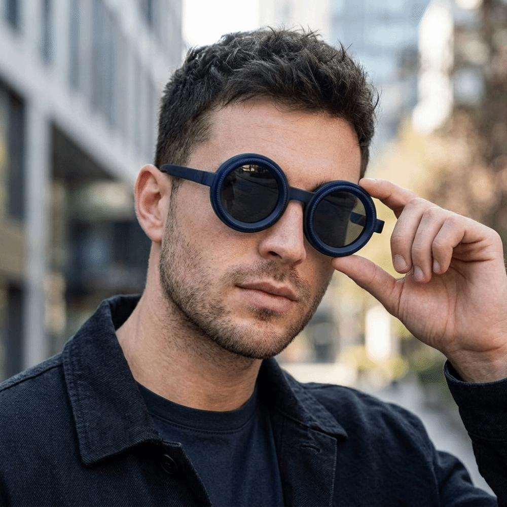 Rotatable Polarizing Round Sunglasses Lightweight Stylish Sunglasses Unisex